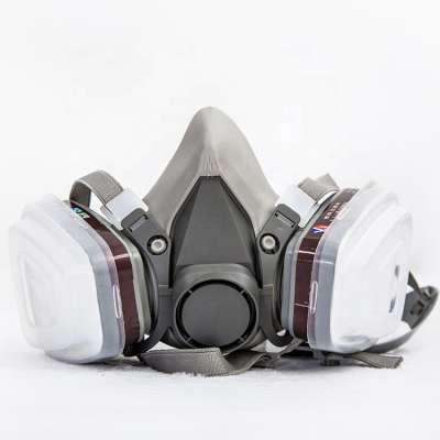 2019 factory half face gas mask chemical respirator with double filter